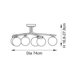 Vogue Arlo 6 Light Semi Flush Ceiling Light - thumbnail 6