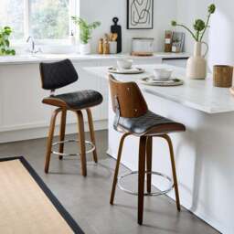 Remy Counter Height Bar Stool, Faux Leather - thumbnail 2