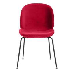 Fusion Living Luxurious Velvet Dining Chair with Black Metal Legs - thumbnail 3