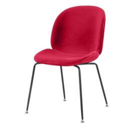 Fusion Living Luxurious Velvet Dining Chair with Black Metal Legs - thumbnail 2