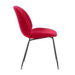 Fusion Living Luxurious Velvet Dining Chair with Black Metal Legs - thumbnail 4