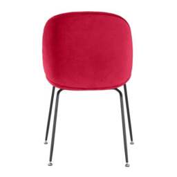 Fusion Living Luxurious Velvet Dining Chair with Black Metal Legs - thumbnail 6