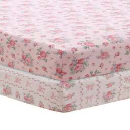 Set of 2 Vintage Floral 100% Cotton Fitted Bed Sheets - thumbnail 2