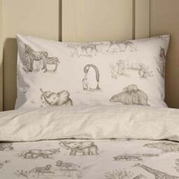 Sketched Animal 100% Cotton Duvet Cover & Pillowcase Set - thumbnail 3