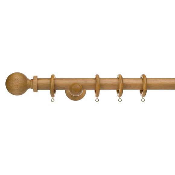 Ashton Fixed Wooden Curtain Pole with Rings - image 1