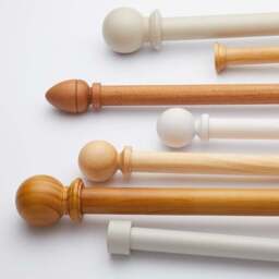 Ashton Fixed Wooden Curtain Pole with Rings - thumbnail 4