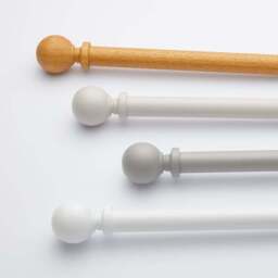 Ashton Fixed Wooden Curtain Pole with Rings - thumbnail 3