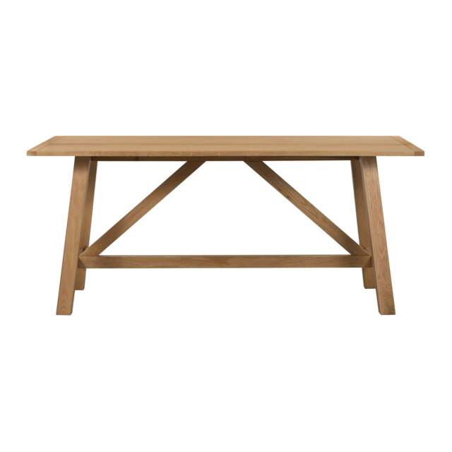 Maddox 8 Seater Rectangular Trestle Dining Table, Oak Brown