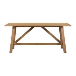 Maddox 8 Seater Rectangular Trestle Dining Table, Oak Brown