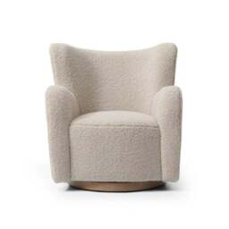Theo Natural Borg Swivel Armchair - thumbnail 5