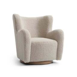 Theo Natural Borg Swivel Armchair - thumbnail 6