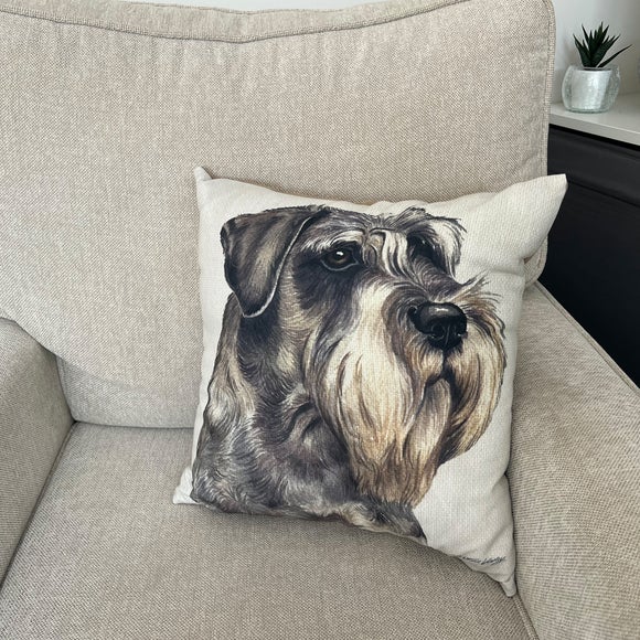 Christine Varley Schnauzer Square Cushion - image 1