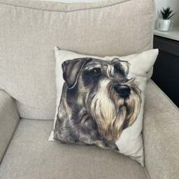 Christine Varley Schnauzer Square Cushion - thumbnail 1