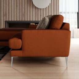 Lawson Matte Plush Velvet Corner Chaise Sofa - thumbnail 2