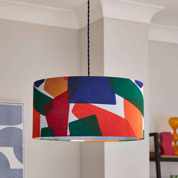 Elements Abstract Block Easy Fit Drum Lamp Shade - image 1