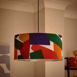 Elements Abstract Block Easy Fit Drum Lamp Shade - thumbnail 2