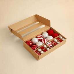 Pack of 30 Red & White Baubles - thumbnail 4