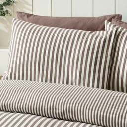 Catherine Lansfield Stripe 100% Brushed Cotton Reversible Duvet Cover & Pillowcase Set - thumbnail 4