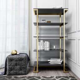 Cosmo Living Camila 5 Shelf Bookcase - thumbnail 1