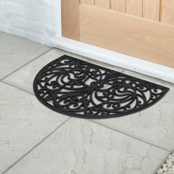 Scroll Half Moon Rubber Doormat - image 1