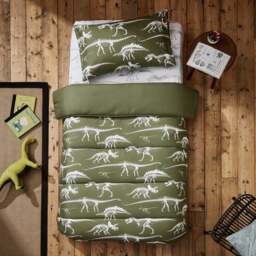 Fossil Forager 7.5 Tog Single Coverless Duvet and Pillowcase Set - thumbnail 1