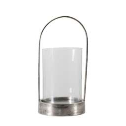 Cedar & Sage Linton Antique Nickel Hurricane Candle Holder - thumbnail 1