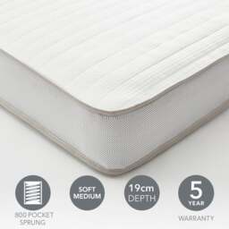 Dunelm Rolled Memory Foam 800 Pocket Sprung Hybrid Mattress, 19cm - thumbnail 1