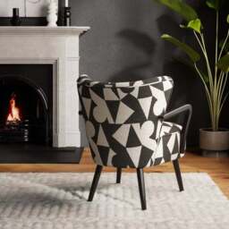 Eliza Abstract Jacquard Wooden Arm Occasional Chair - thumbnail 2
