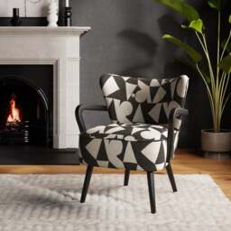 Eliza Abstract Jacquard Wooden Arm Occasional Chair - thumbnail 1