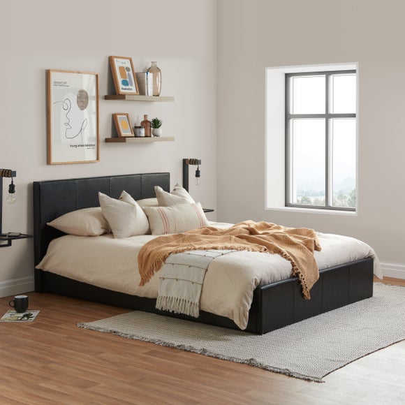 Berlin Ottoman Bed Frame, Faux Leather - image 1