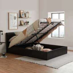 Berlin Ottoman Bed Frame, Faux Leather - thumbnail 2