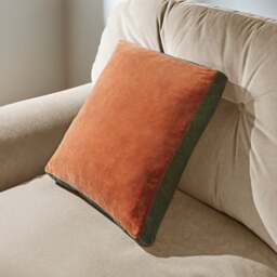Box Edge Cotton Velvet Cushion - thumbnail 1