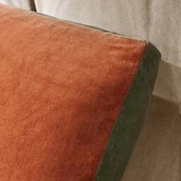 Box Edge Cotton Velvet Cushion - thumbnail 2