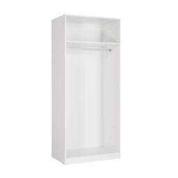 Angel Double Wardrobe, White High Gloss & Mirrored - thumbnail 2