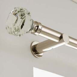 Crystal Gemstone Fixed Metal Curtain Pole with Rings - thumbnail 3