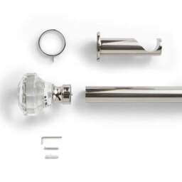 Crystal Gemstone Fixed Metal Curtain Pole with Rings - thumbnail 2