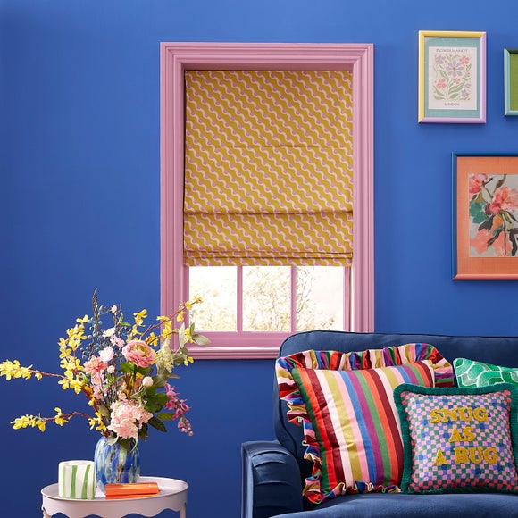 Sophie Robinson Wiggle Dot Diagonal Stripe Blackout Roman Blind - image 1