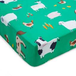 Catherine Lansfield Farmyard Animals Green Fitted Sheet - thumbnail 2