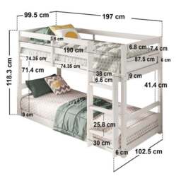 Shasha Low Bunk Bed Frame - thumbnail 4
