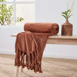 Tassel Throw Blanket 130cm x 170cm - thumbnail 1