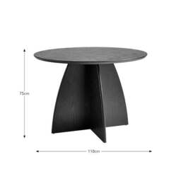 Effy 4 Seater Round Dining Table, Wood Effect - thumbnail 5