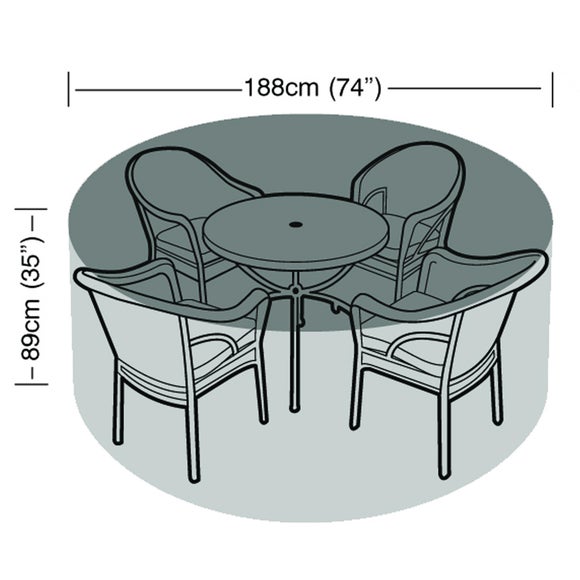 4-6 Seater Round Garden Furniture Set Super Tough Cover - image 1