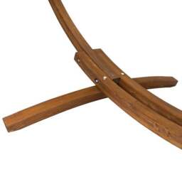 Wooden Hammock With Arc Stand Cream Canvas - thumbnail 5