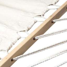 Wooden Hammock With Arc Stand Cream Canvas - thumbnail 4