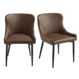 Set of 2 Montreal Dining Chairs, Faux Leather - thumbnail 4