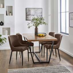 Set of 2 Montreal Dining Chairs, Faux Leather - thumbnail 1