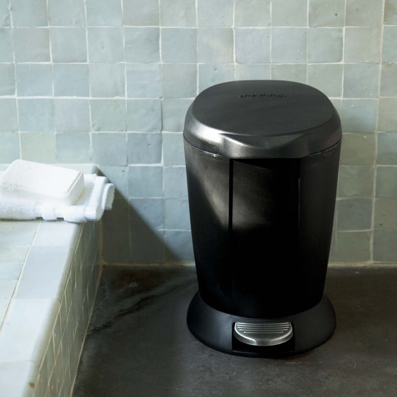 Simplehuman 6L Plastic Round Bathroom Pedal Bin - image 1
