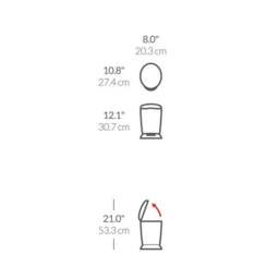 Simplehuman 6L Plastic Round Bathroom Pedal Bin - thumbnail 5