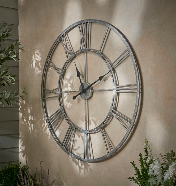 Chrome Skeleton Indoor Outdoor Wall Clock - image 1