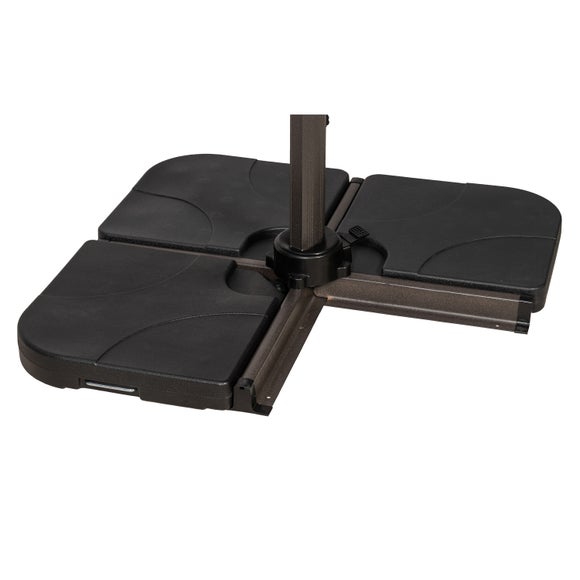 Return - Water Fillable Cross Stand Cantilever Quarter Parasol Base, Black - image 1